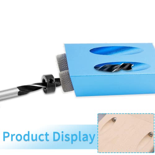 Bonsicoky 14 Pcs Pocket Hole Jig Kit, 15 Degree Woodworking Inclined - size: 14 Pcs Set