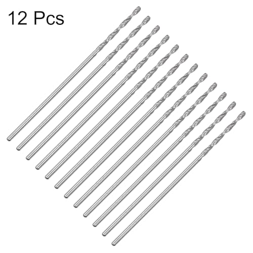 HARFINGTON 12pcs Micro Jobber Twist Drill Bits #66 0.8mm / 0.032" High Speed Steel HSS Mini Drilling Bit Tool for Stainless Steel Aluminum Wood Plastic - size: 0.8mm