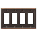 Amerelle 149R4DB Chelsea Wallplate, 4 Rocker, Steel, Aged Bronze, 1-Pack - color: Aged Bronze, size: 4 Rocker-GFCI