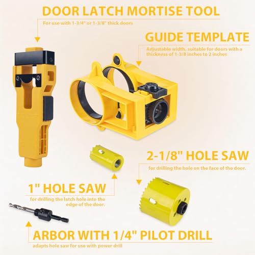 Door Hinge Jig, Door Lock Installation Kit with Door Latch Mortise Tool (D) - size: D