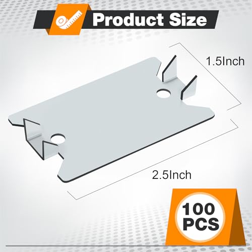 Nail Plates for Wood Studs 1.5 x 2.5 Inch Nail Stud Guards with Sharp Pointed Prongs Electrical Wire Stud Plate Protector Nail Stopper for Plumbing and Wiring Protection - 100Pack - size: 1.5" x 2.5" - 100 Pack