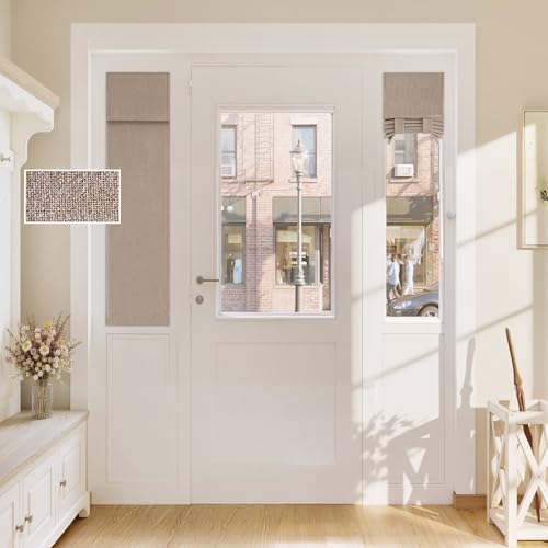 RYB HOME 100% Blackout Classroom Door Window Cover, Sidelight Curtains - color: Mocha, size: 12"W x 40"L (Pack of 1)