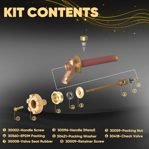 RK-14MH Repair Kit, Outdoor Spigot Replacement - Prevent Water Leakage & Restore Flow - Compatible with Model 14/18 Outside Faucets - style: RK-14MH Repair Kit