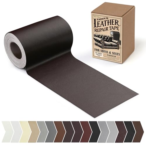 Leather Repair Patch, Self Adhesive Leather Repair Tape Kit, Coffee - color: Coffee Brown, size: Fine Grain 3 x 60 In