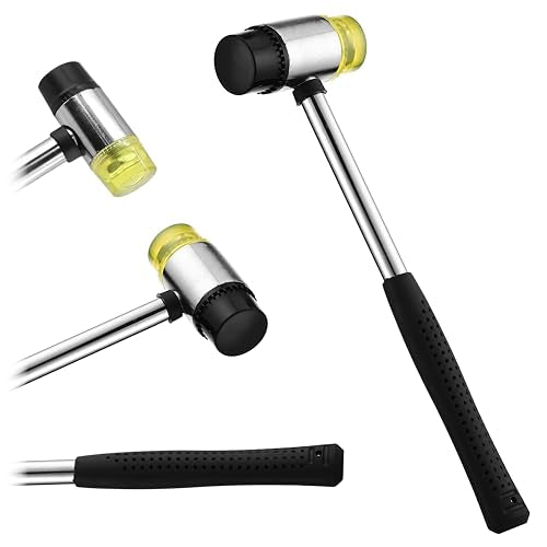 25mm Small Rubber Mallet Hammer with Dual Polyurethane & PVC Heads