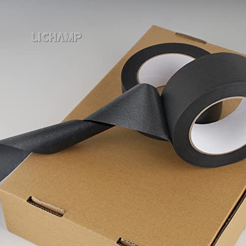 Lichamp Wide Black Painters Tape 2 inch, 1pc Medium Adhesive Black Masking Tape, 1.95 inches x 55 Yards - size: 2 inches