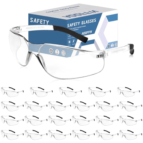 24 Pack ANSI Z87 Safety Glasses Clear Lens Protective Eyewear | Soft Silicone Arms, Polycarbonate Lens, Anti-Impact, Anti-scratch, Bulk Safety Glasses for Construction, Laboratory, DIY - color: 118-24pc Clear