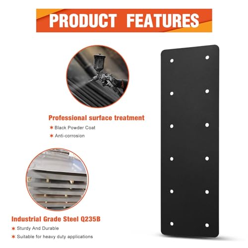 Straight Steel Plate 4PCS,15.7"x5" Mending Plate for Repair Framing - style: I Shape(15.7X5)