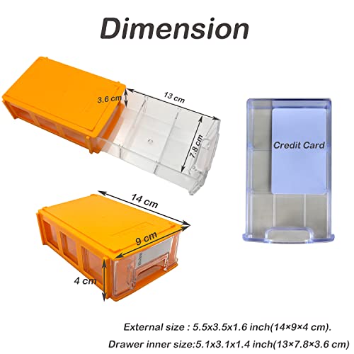 Stackable Storage Drawers Set of 20 with Dividers and Paper Labels - color: Orange