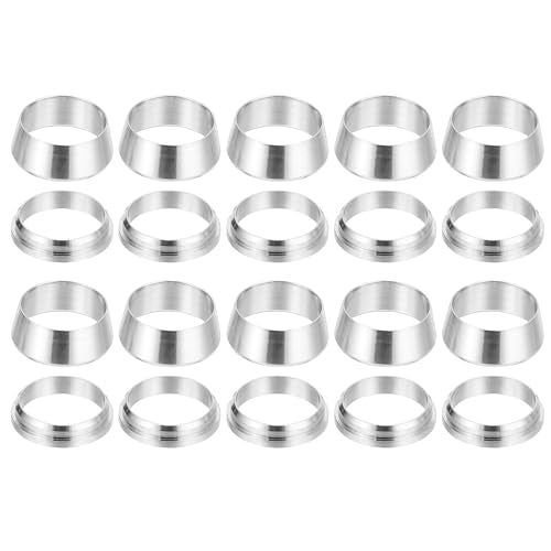 PATIKIL 1/2" Tube OD 304 Stainless Steel Compression Tube Fitting Sleeve, 20 Pack Double Ferrule Ring Tubing Fitting Assortment Kit, Silver - size: 0.5 Inch