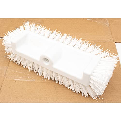 SPARTA Multi-Level Tile Scrub Brush 12" Wide Brush Head, Heavy-Duty Tile Cleaning Brush with End Bristles for Commercial Tiles, Tubs and Floor, Plastic, 12 Inches, White - color: White