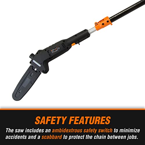 WEN 4019 6-Amp 8-Inch Electric Telescoping Pole Saw, Corded electric - Black&orange - style: Corded 8 in. Pole Saw