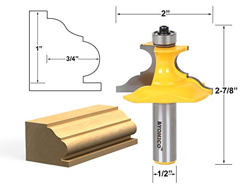 YONICO Router Bits Architectural Molding 1-Inch Pedestal Base 1/2-Inch Shank 16157 - style: 16157 - 1-3/4" CL - 13/32" CD - 1/2" Shank