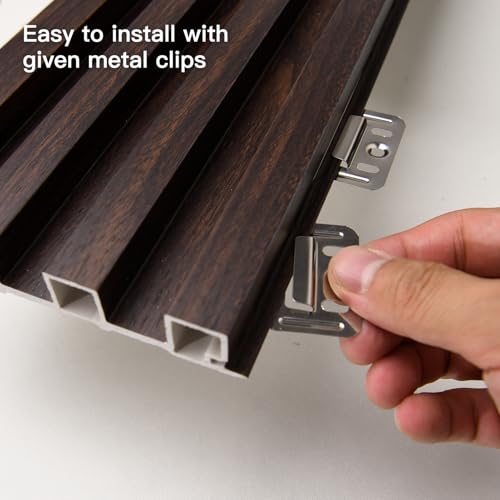 Art3d 96 x 6 Inch WPC Wood Diffuser Slat Wall Panel, 8-Pack, Black Walnut - color: Walnut, size: 96*6