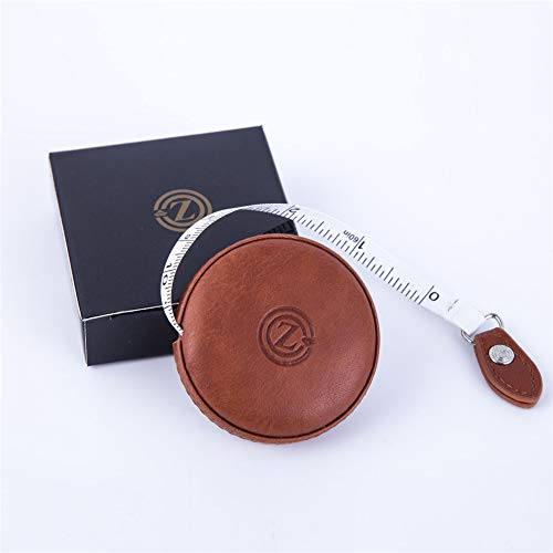 Sewing Tape Measure, Medical Body Cloth Tailor Craft Dieting Measuring Tape, 60 Inch/1.5M Dual Sided Retractable Ruler with Push Button Round - color: Brown 1 pack