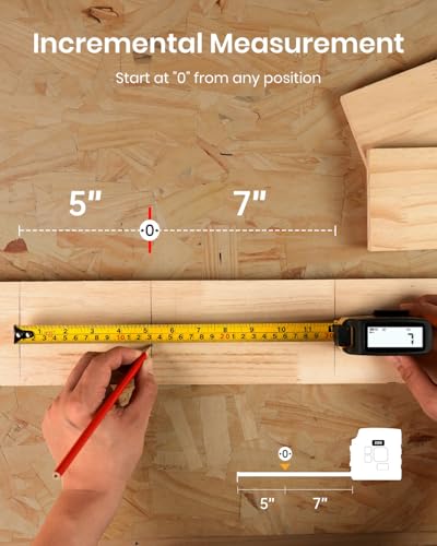 ACPOTEL Digital Laser Tape Measure, 131ft Laser & 16ft Tape | Real-Time Display, 6 Units, Distance/Area/Volume/Midpoint, 20-Value Memory, Rechargeable, Measuring Tape for Pro & DIY Use - color: Warm Yellow