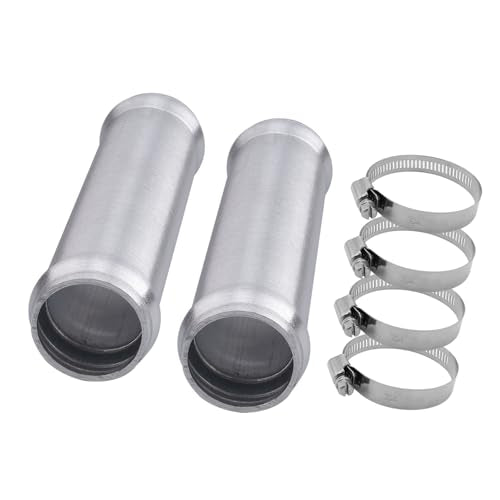 AC PERFORMANCE 1" (25mm) OD Aluminum Alloy Hose Joiner Silicone Pipe Connector Bead, 4" Length with 304 SS Clamps, Pack of 2 - size: 1" (25mm) - 2PCS
