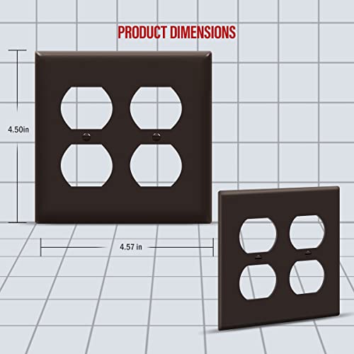 ENERLITES Double Duplex Outlet Covers Wall Plate, 2-Gang, 1 Pack, Brown - color: Brown, size: Screw