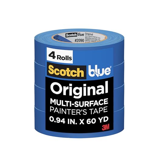 ScotchBlue Original Painter's Tape 2090-24VR4-A, 0.94 in x 60 yd (24mm x 54.8m), 4 Rolls/Pack - size: 0.94" Width, style: 4 rolls