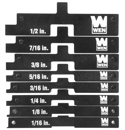WEN Aluminum Precision Setup Blocks, Eight-Piece Gauge Set for Router Tables, Table Saws, Band Saws, and Woodworking (10408)