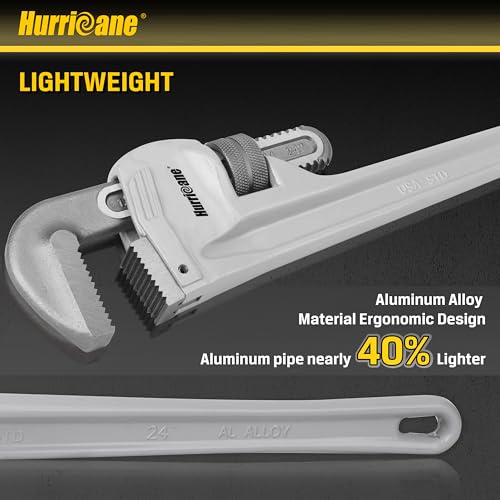HURRICANE Aluminum Pipe Wrench, 24 Inch - size: 24 Inch