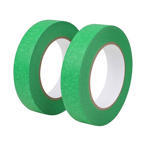 2 Pack Green Painters Tape 1 inch Wide Green Masking Tape Paint Tape Green Paper Tape 1 inch x 55 Yards x 2 Rolls (110 Yards in Total) - color: Green, size: 1 Inch (2-Pack)