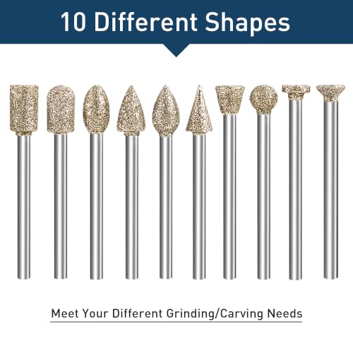 shengbenhao Diamond Grinding Burr Bit Set Compatible with Dremel 20Pcs