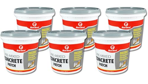 Red Devil 0644 Pre-Mixed Concrete Patch, 1 Quart, Pack of 6, Gray, 6 Pack, Made in USA - size: 1 Quart, style: 6 - Pack