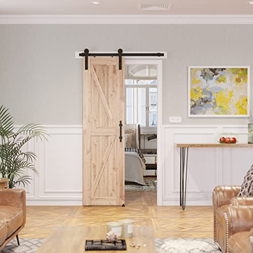 SMARTSTANDARD 4 FT Heavy Duty Sturdy Sliding Barn Door Hardware Kit, Black - size: 4 Feet