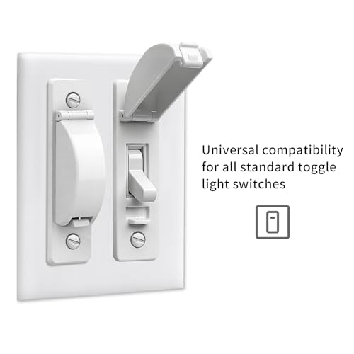 Child Proof Light Switch Cover Guard, 2 Pack Toggle Switch Lock,White - color: White, size: 2 Pack