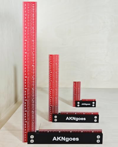 Precision Woodworking Square Ruler for Measuring and Marking, Square Ruler with Support Lip, Self Standing for Quick Measurement, Framing Tool for Professional Carpentry Use - 12 Inch