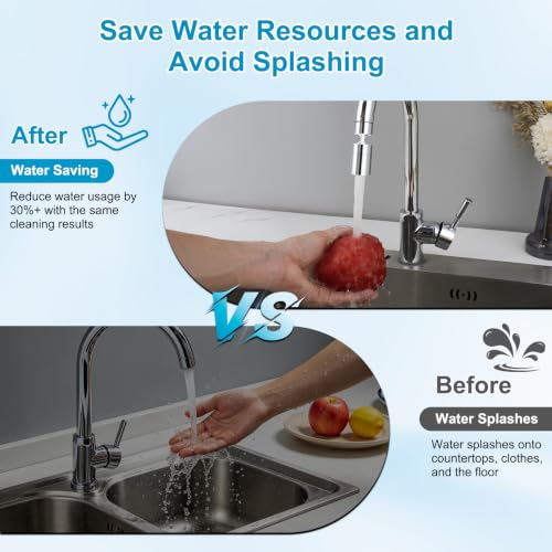 Hibbent 4-Mode Faucet Aerator, Faucet Sprayer Attachment, Chrome - color: Chrome, style: Four Modes