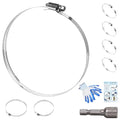 5 Inches Hose clamps, 304 Stainless Steel Worm Gear Hose Clamps,10 Pcs Fuel Line Pipe Clamps - size: 4 in - Φ105~127 mm