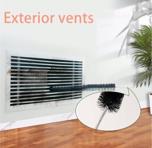 Dryer Vent Cleaning Brush - Lint Removal Cleaner Tool, LongFlexible with Wood Handle (28.7Inches)
