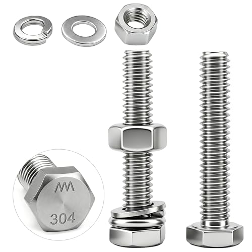 20 Sets 1/4-20x2 Bolt and Nut Set, Flat & Lock Washers Included,80PCS | 304 Stainless Steel 1/4-20 Bolt, Precision Fasteners Mechanical Assembly Equipment Repair & DIY - size: 1/4-20x2" 20sets