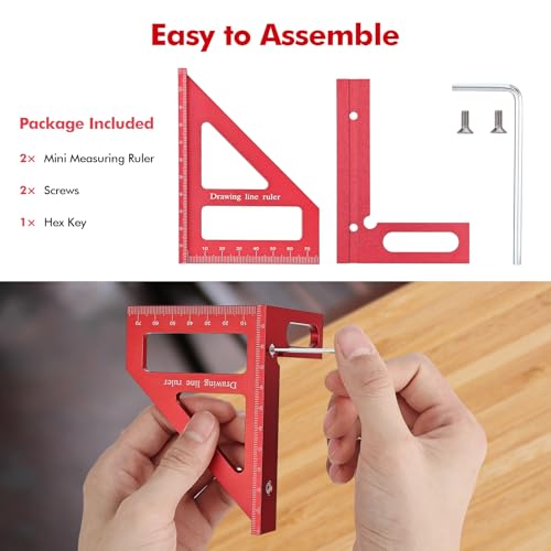 Mini 3D Multi Angle Measuring Ruler, Precision Carpenter Square