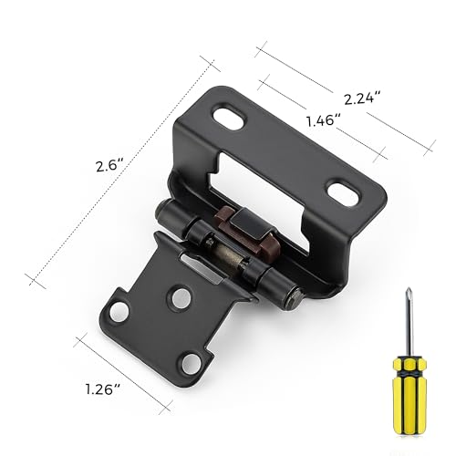 Ravinte Black Kitchen Cabinet Hinges, Semi Wrap 1/2 Inch Overlay, 50 Pack - size: Semi Wrap 1/2 inch
