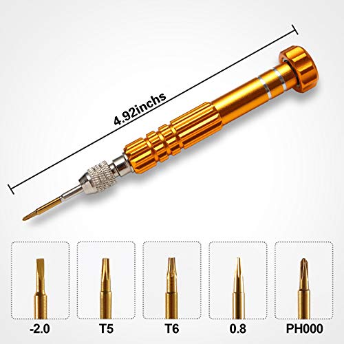 Mini Eyeglass Repair Kit Glasses Screwdriver Pocket Precision Tool - color: Gold