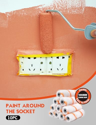 ROLLINGDOG 4 inch Small Paint Roller Covers - color: 10pc 4" Polyester Roller Cover