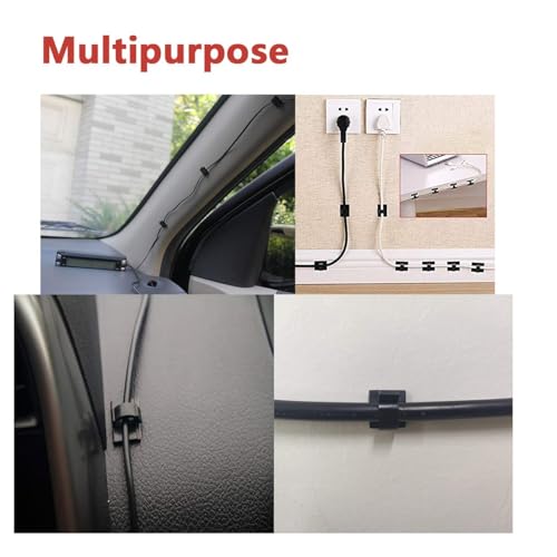 60Pack Cable Clips, Adhesive Wire Holder for Home Office, White - color: White- CC04(60PCS)
