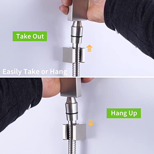 Angle Simple Shower Head Holder for Wall, Solid Brass, Brushed Nickel - color: Brushed Nickel