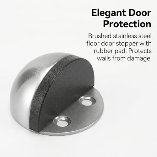 12 Pcs 1.8 x 1.1 in Floor Door Stopper,Brushed Stainless Steel Dome,Silver
