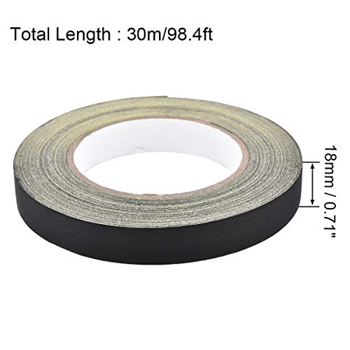 uxcell 18mm Acetate Cloth Tape for Laptop Electric Auto Guitar Repair High Temperature Adhesive Tape Black 30m/98.4Ft - size: 18mm