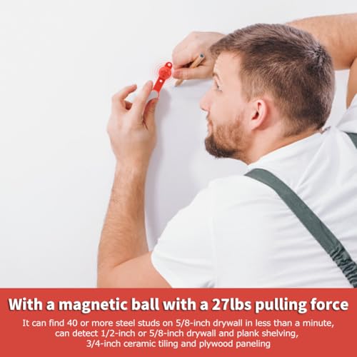 Magnetic Stud Finder, 27 Pounds Stud Ball, Stud Finder Wall Scanner, Detect Metal Through 1/2'' or 5/8" Drywall, Wood or 3/4" Plywood Paneling, Ceramic Tiling etc