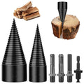 6 Pcs Wood Splitter Drill Bits, 50mm+32mm Firewood Log Splitter, Heavy Duty Electric Drill Screw Cone Driver Removable, Detachable Wood Splitting Wedge Tool