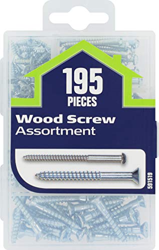 Hillman 591519 Small Small Wood Screw Assortment, 195-Pack , Zinc