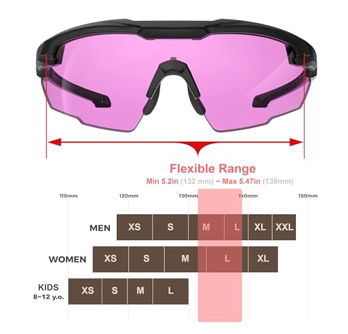 HTS HUNTERSKY Ballistic Tactical Shooting Glasses ANSI Z87+ UV400 Protective Eyewear - color: Black Purple