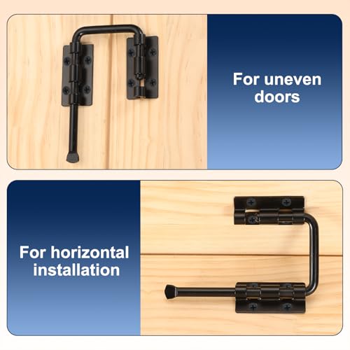 PATIKIL Patio Sliding Door Loop Lock 2-2/5" Black 3 Set for Window/Screen - color: Black