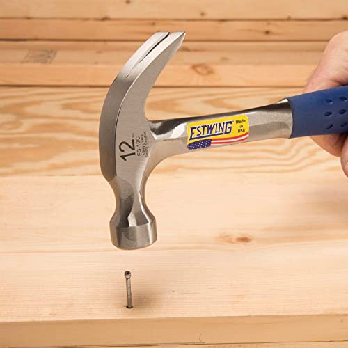 ESTWING Curved Claw Hammer, 12 oz Smooth Face, Shock Reduction Grip, E3-12C - size: 12 oz (Ounces)