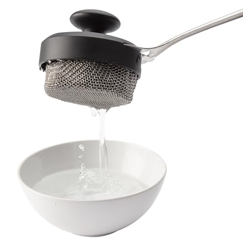 Cuisinart 3-in-1 Chainmail Grill Cleaner, Bristle-Free Dual Function Heavy-Duty Grill Brush with Removable Head, Worry-Free Stainless Steel Steam Clean BBQ Scrubber for Grills & Griddle - color: Chainmail Grill Cleaner Brush